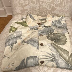 Tiki Classic Silk Shirt Palms & Tropical Pattern